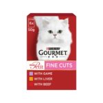 Purina Gourmet Mon Petit Fine Cuts Wet Cat Food (Game, Liver and Beef 6 x 50g)