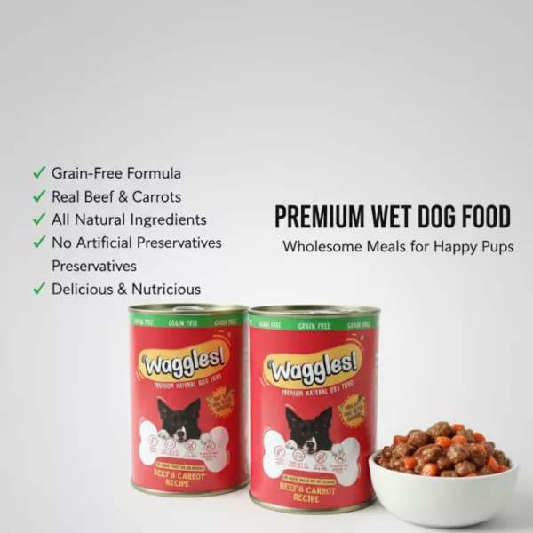 Waggles Grain Free Canned Food for Dogs – Beef n Carrot - Image 6