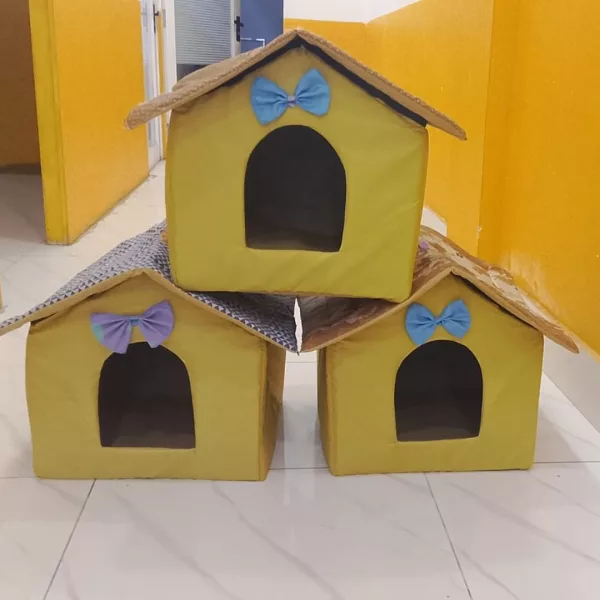Soft Indoor House Cum Bed/ Cat Dog House / Bow Design - Image 5