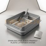 Stainless Steel Kitty Litter Tray with Rim