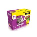 WHISKAS 1+ Cat Pouches Casserole Poultry Selection in Gravy 12 x 100g