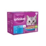 Whiskas 1+ Pouches Favorite Fish In Jelly – 12 Pouch Box