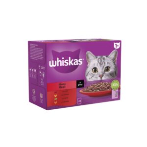 Whiskas 1+ Pouches Meaty Meals In Gravy – 12 Pouch Box