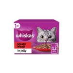 Whiskas 1+ Pouches Meaty Meals In Jelly – 12 Pouch Box