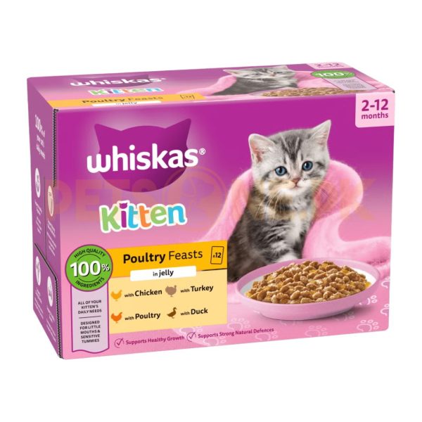 Whiskas 2-12 Month Kitten Poultry Feasts In Jelly – 85 Gram Pouch - Image 3