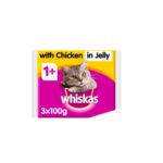 WHISKAS  Cat Pouches 3 in 1 Pack – Chicken with Jelly