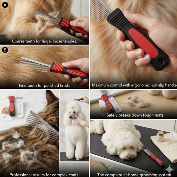 Wide Tooth Comb Cat Dog Lice Brush - Image 4