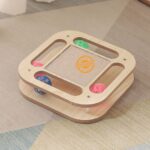 Wooden Cat Playing Track Tower Square Shape