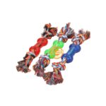 Cotton Rope With Bone Silica Gel Chew Dog Toy