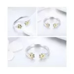 Silver Glossy Lucky Cat Ring Lovely Simple Animal Wedding Rings For Women Girls