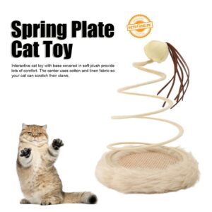 Interactive Spring Plate Cat Toy Kitten Toys With Stable Scratcher And Ball