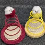 Interactive Spring Plate Cat Toy Kitten Toys With Stable Scratcher And Ball