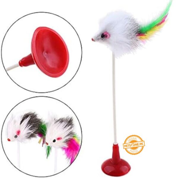 Mouse Funny Cat Playing Stick With Vertical Bangs Sucker - Image 4