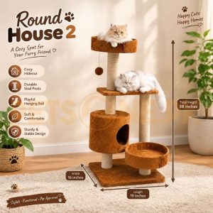 Scratching Post For Cats – Round House 2 Design
