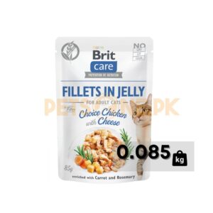 Brit Care Cat Pouch Fillets In Jelly For Adult Cats With Choice Chicken And Cheese – 85 Gram
