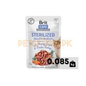 Brit Care Cat Pouch Sterilized Fillets With Hearty Duck And Tender Turkey In Jelly – 85 Gram