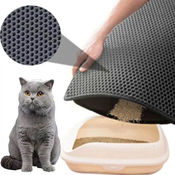 Cat Litter Mat With Double Layer / Waterproof Pet Litter Box Mat Non-slip Sand Washable Mat - Image 5