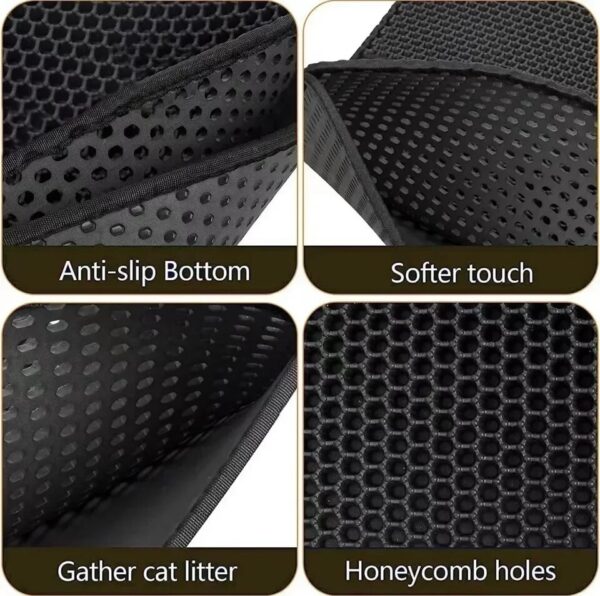 Cat Litter Mat With Double Layer / Waterproof Pet Litter Box Mat Non-slip Sand Washable Mat - Image 2