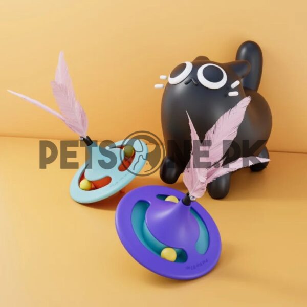 Interactive Wall Hanging Cat Tumbler Toy With Feather - Image 2