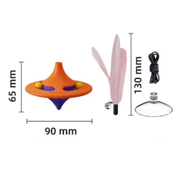 Interactive Wall Hanging Cat Tumbler Toy With Feather - Image 5