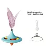 Interactive Wall Hanging Cat Tumbler Toy With Feather - Image 6