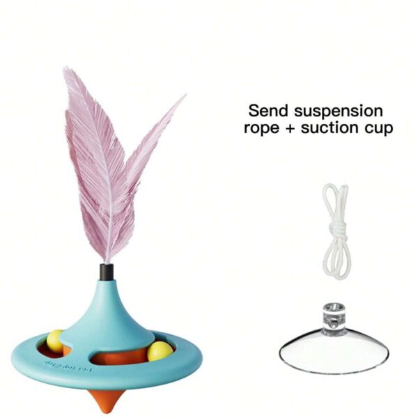 Interactive Wall Hanging Cat Tumbler Toy With Feather - Image 6