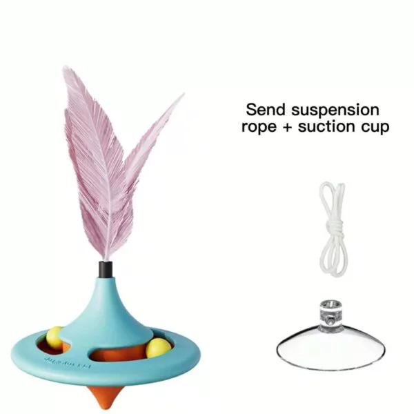 Interactive Wall Hanging Cat Tumbler Toy With Feather - Image 6