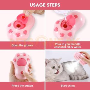 3 In 1 Cat Steamy Massage Brush For Cats