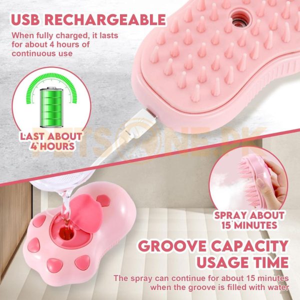 3 In 1 Cat Steamy Massage Brush For Cats - Image 4