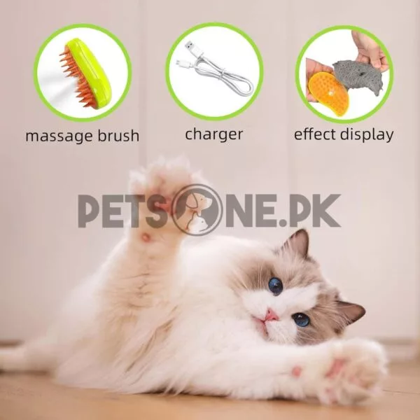 3 In 1 Cat Steamy Massage Brush For Cats - Image 8