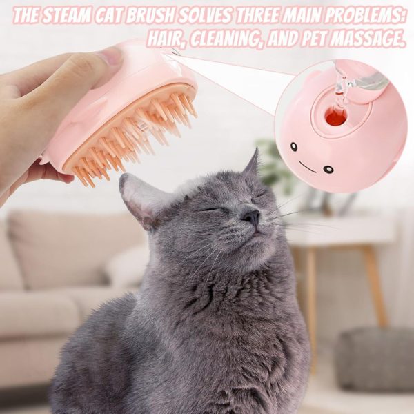 3 In 1 Cat Steamy Massage Brush For Cats - Image 3