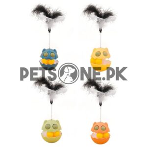Interaction Cat Tumbler Teaser Catmint Roller With Track Ball And Feather