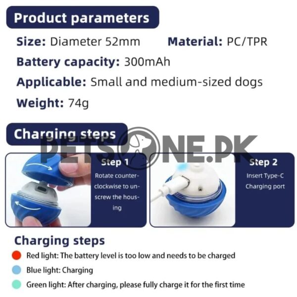 Interactive Moving Bouncing Ball Cat/Dog Toy - Image 7