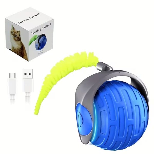 Interactive Moving Bouncing Ball Cat/Dog Toy With Worm - Image 5