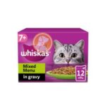 Whiskas 7+ Pouches Mixed Menu In Gravy – 12 Pouch Box