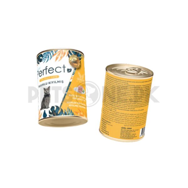 Perfect Chicken Chunks In Gravy Adult Cat Food Tin – 400 Gram - Image 2