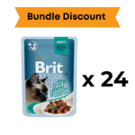 Bundle : Brit Premium Delicate Meat Fillets In Gravy For Adult Cats – 85 Gram - Chicken x 24