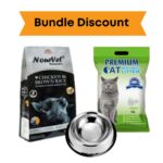 Bundle: Nourvet Cat Food/Premium Bentonite Cat Litter/Stainless Steel Bowl