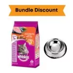 Bundle: Whiskas Cat Food/Stainless Steel Bowl
