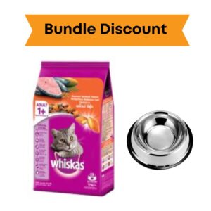 Bundle: Whiskas Cat Food/Stainless Steel Bowl