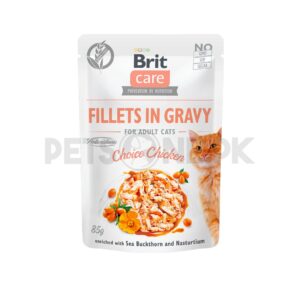 Brit Care Cat Pouch Fillets In Gravy For Adult Cats With Choice Chicken – 85 Gram
