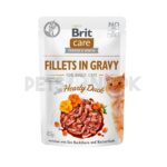 Brit Care Wet Food Pouch / For Cats / Fillets In Gravy / Hearty Duck Flavor – 85 Gram