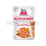 Brit Care Wet Food Pouch / For Cats / Fillets In Gravy / Savory Salmon Flavor – 85 Gram