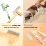 Pet Hair Remover Self-Cleaning Cat Comb/Brush with Button
