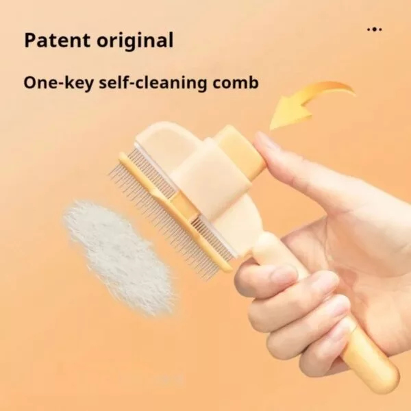 Pet Hair Remover Self-Cleaning Cat Comb/Brush with Button - Image 3