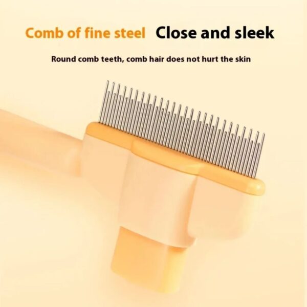 Pet Hair Remover Self-Cleaning Cat Comb/Brush with Button - Image 4