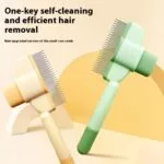 Pet Hair Remover Self-Cleaning Cat Comb/Brush with Button - Image 5