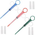 3-Piece Pill Gun Kit for Pets – Reusable Syringe with Silicone Tip for Pills, Liquid, Capsule Dispenser for Cats, Dogs
