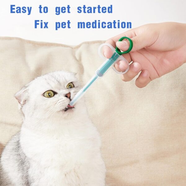 3-Piece Pill Gun Kit for Pets – Reusable Syringe with Silicone Tip for Pills, Liquid, Capsule Dispenser for Cats, Dogs