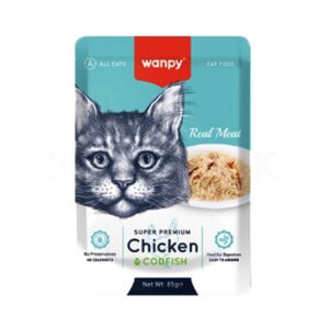 Wanpy Super Premium Chicken And COD Fish Wet Cat Food – 85 GRAMS